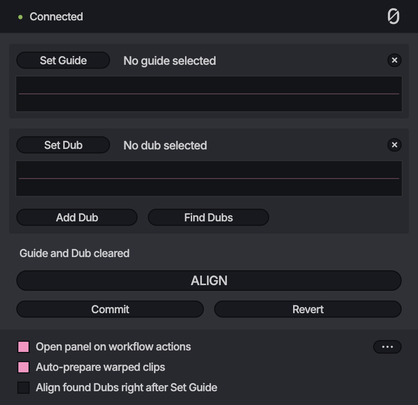 The ALIGN panel with both clips cleared.